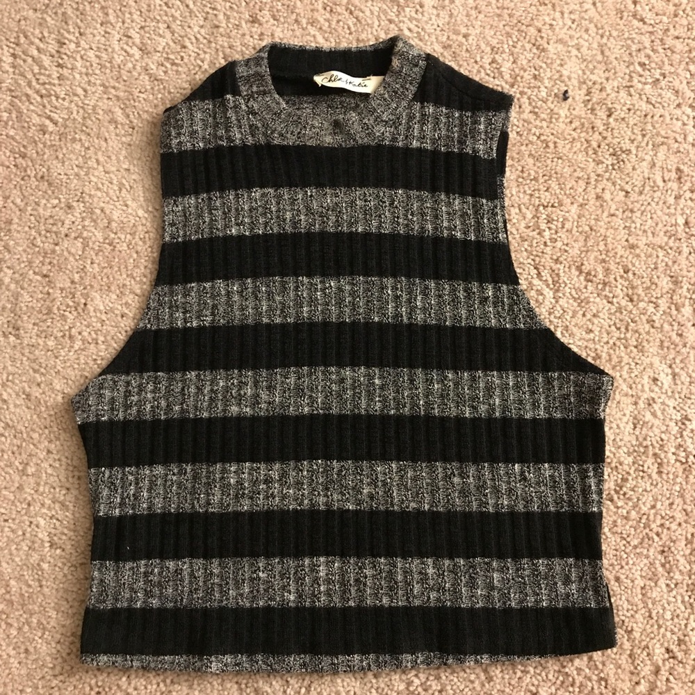 Stripes halter tank top